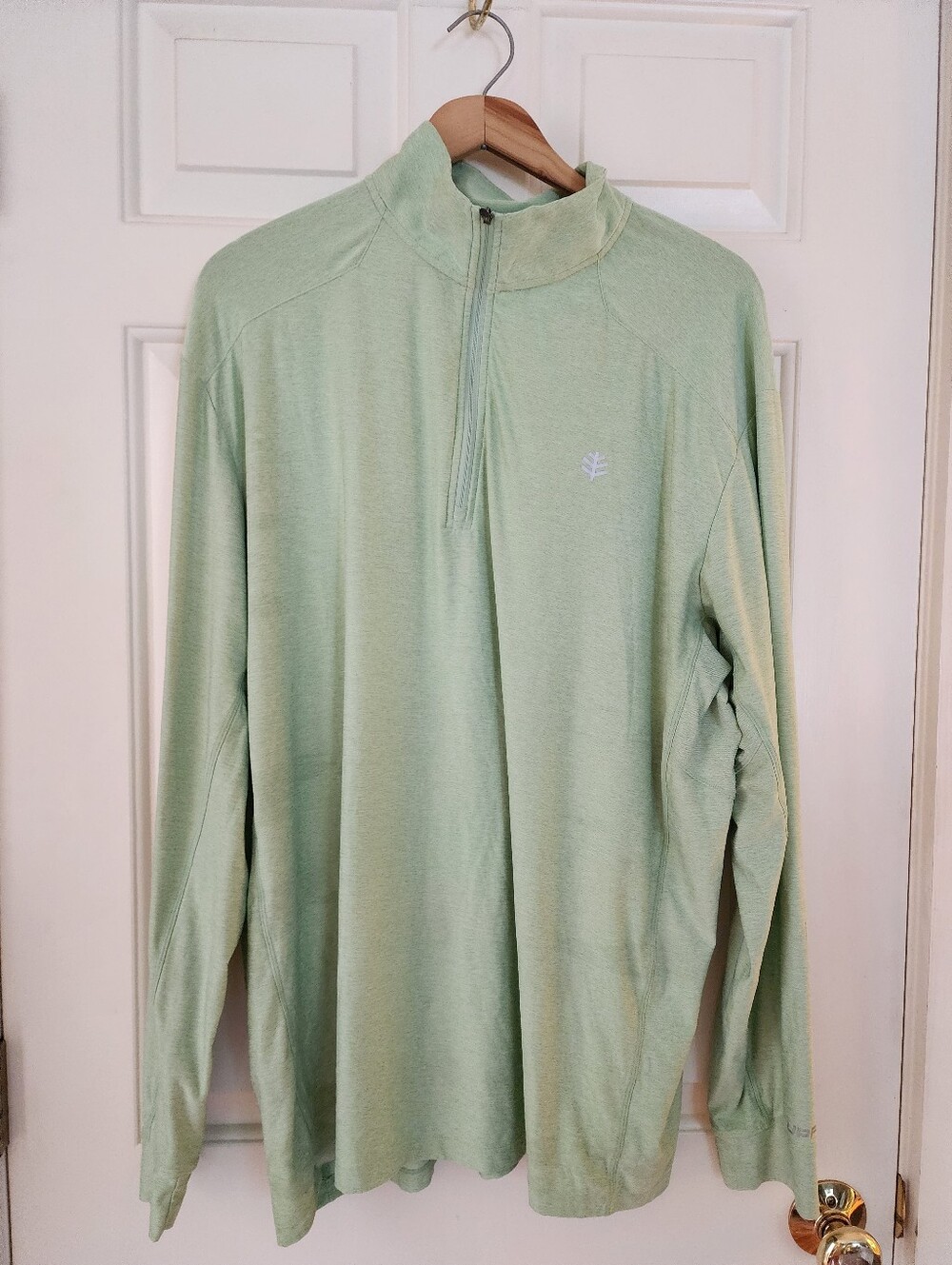 Coolibar Sonora Quarter Zip Pullover Upf Green Xl Outdoors Golf Hiking Sunshirt